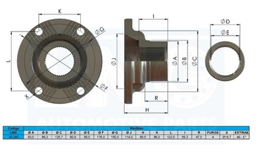 FLANGE DIFERENCIAL IVECO STRALIS 46 ESTR 35-340 