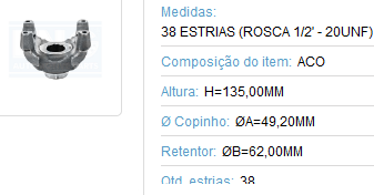 TERMINAL CARDAN 38 ESTRIAS IVECO/MB/VW/N 41-114 