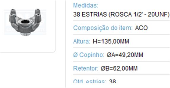 TERMINAL CARDAN 38 ESTRIAS IVECO/MB/VW/N 41-114 