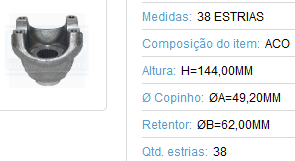 TERMINAL CARDAN 38 ESTRIAS VOLVO/MB 41-182 