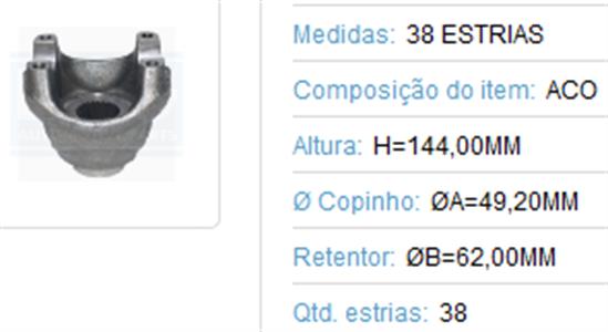 TERMINAL CARDAN 38 ESTRIAS VOLVO/MB 41-182 