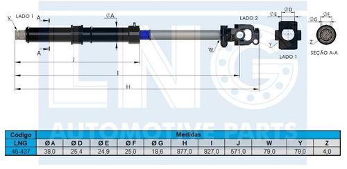 COLUNA DIREÇAO SCANIA R124 PGR 46-437 
