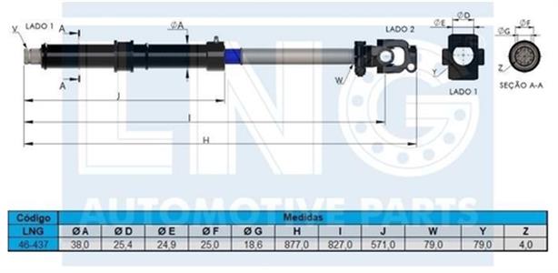 COLUNA DIREÇAO SCANIA R124 PGR 46-437 