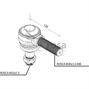TERMINAL DIRECAO FORD / VW LD ROSCA 30MM P02420 