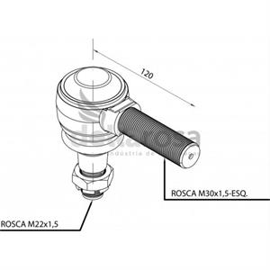 TERMINAL DIRECAO FORD / VW LE ROSCA 30MM P02421 