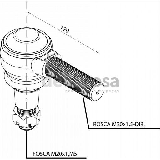 TERMINAL DIRECAO VOLVO NH/FH12 ROSCA LD P02556 