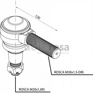 TERMINAL DIRECAO VOLVO NH/FH12 ROSCA LD P02556 