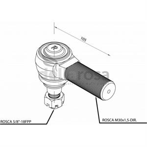 TERMINAL DIRECAO VW/AGRALE 30MM DIR P02645 