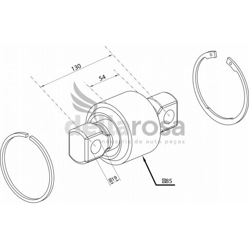 PINO DUPLO COMPLETO MB/SCANIA/VW 85X130X19MM P03153 