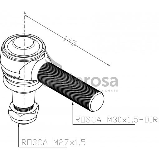 TERMINAL DIRECAO MB AXOR/ACTROS LD ROSCA 28MM P03204 