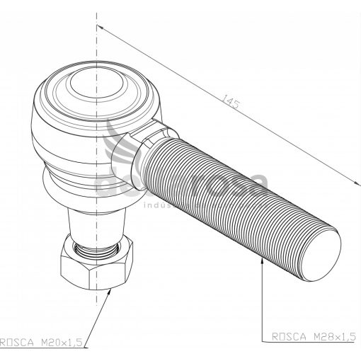 TERMINAL DIRECAO MB ATEGO/AXOR LD ROSCA 28MM LONGO P03224 