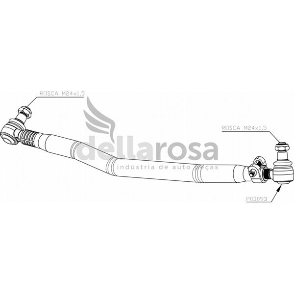 BARRA DIRECAO DAF XF 6X2 FTP 1001MM P03409 