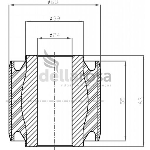 BUCHA TENSOR RANDON 63MM X 63MM FURO 24 P03441 