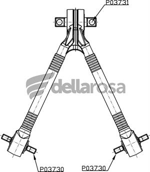 BARRA REAÇAO V MAN TGX 29440 / TGX 28440 630MM P03729 