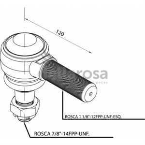 TERMINAL DIRECAO FORD / VW LE ROSCA 1.1/8 P2423A 