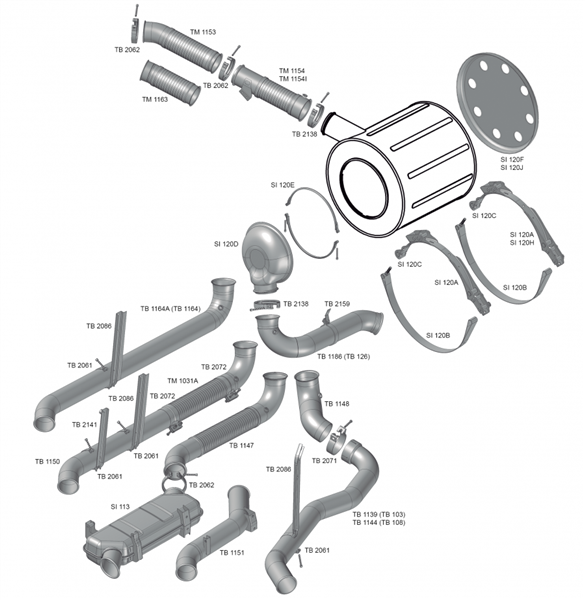 CINTA CATALIZADOR SCANIA S5 EURO 5 SI120E 