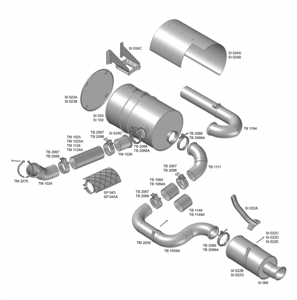 PROTETOR CALOR ESCAPE VOLVO FH INOX SP043 