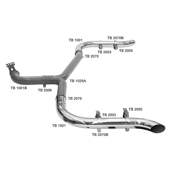 TUBO ESCAPE PONTEIRA LATERAL CROMADO 116 TB1001 
