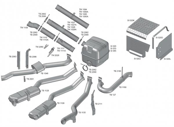 TUBO ESCAPE TERMINAL C/SILENC SCANIA 124 TB1108 