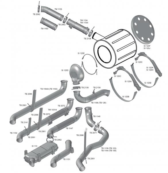 TUBO SAIDA CATALISADOR SCANIA EURO 5 CUR TB1148 