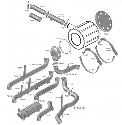KIT TUBO ESCAPE SAIDA CATALIZ SCANIA EUR TB126 