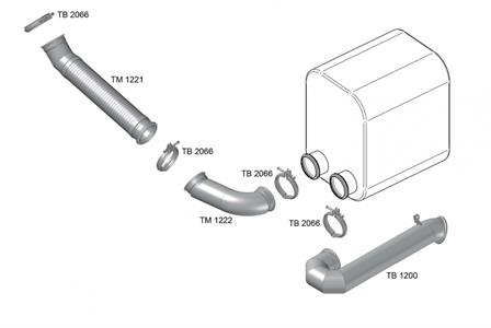 TUBO FLEXIVEL ESCAPE DAF XF105 EURO5 TM1221 